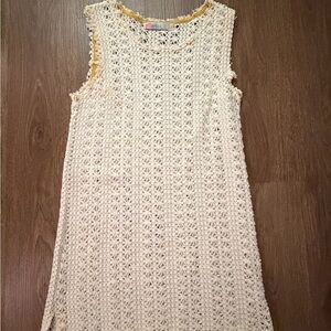 Free People Cream Crochet Swim Coverup